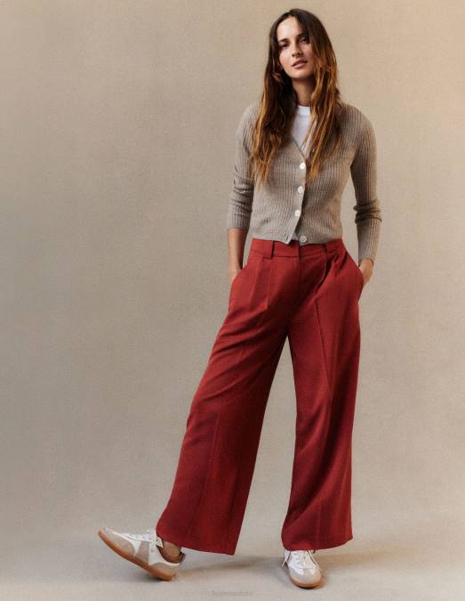 Boden vêtements mélange chinchilla femmes cardigan en mérinos côtelé LB2X2441