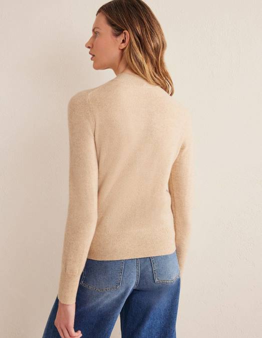 Boden vêtements mélange chinchilla femmes pull à col montant en cachemire LB2X1249