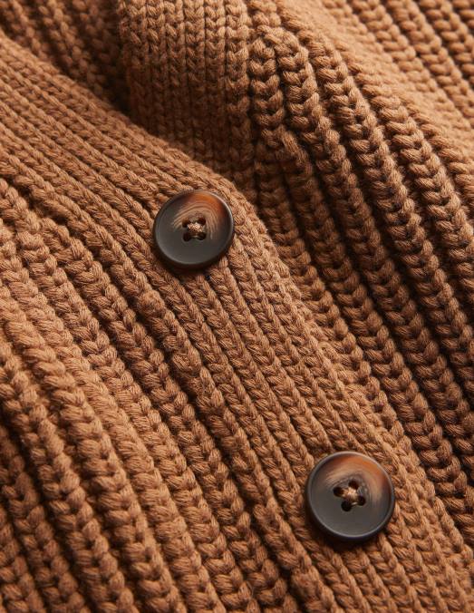 Boden vêtements mélange de chameau femmes cardigan côtelé oversize LB2X1214