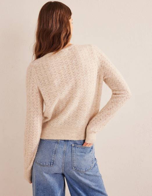 Boden vêtements mélange de flocons d'avoine femmes pull en pointelle duveteux LB2X1740