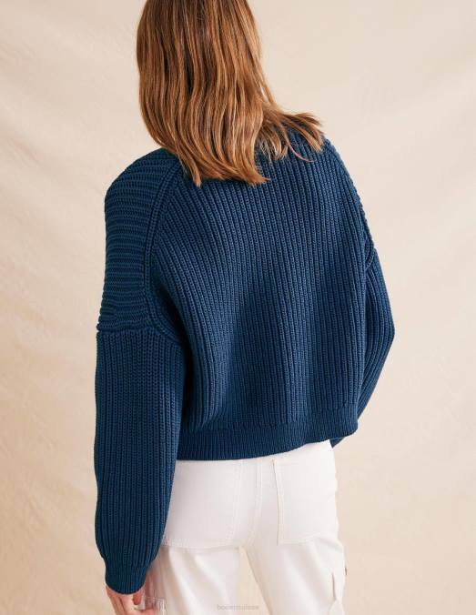 Boden vêtements marine femmes cardigan côtelé oversize LB2X1141