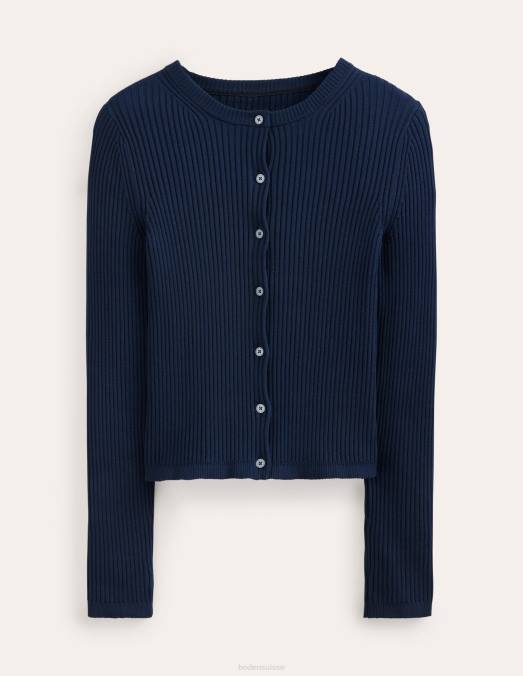 Boden vêtements marine femmes cardigan à détails côtelés LB2X942