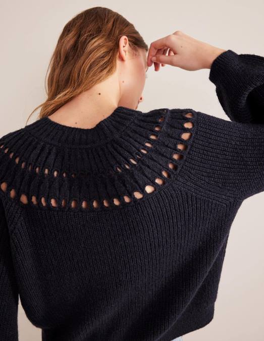 Boden vêtements marine femmes cardigan duveteux à volants LB2X1382