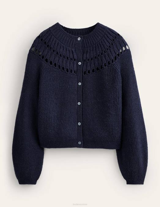 Boden vêtements marine femmes cardigan duveteux à volants LB2X1382