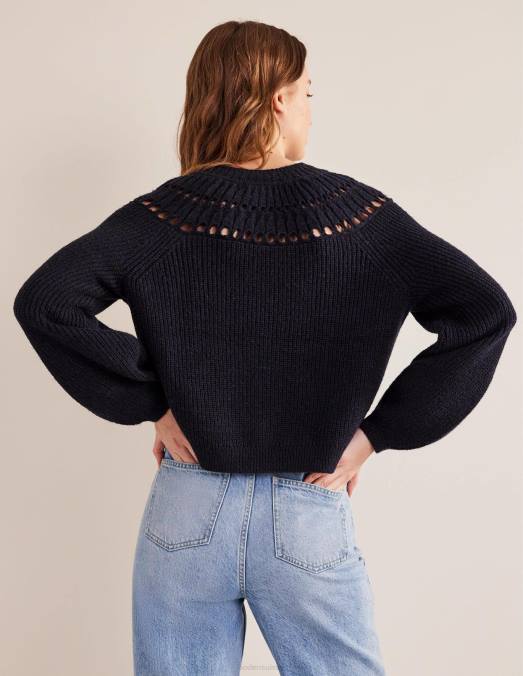 Boden vêtements marine femmes cardigan duveteux à volants LB2X1382