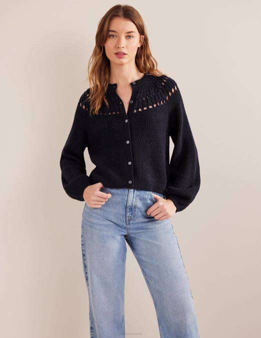 Boden vêtements marine femmes cardigan duveteux à volants LB2X1382