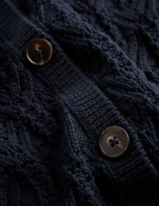 Boden vêtements marine femmes cardigan en coton pointelle LB2X1718