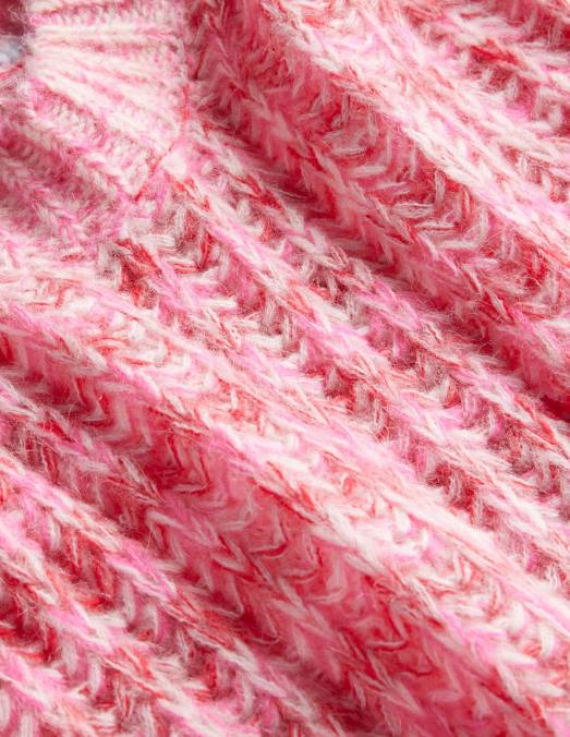 Boden vêtements marne rose femmes pull duveteux à larges côtes LB2X2021