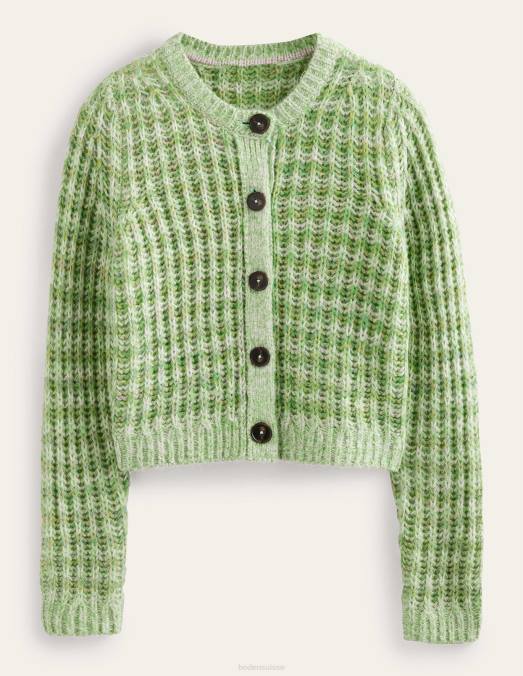 Boden vêtements marne verte femmes cardigan duveteux à larges côtes LB2X2442