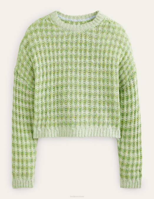 Boden vêtements marne verte femmes pull duveteux à larges côtes LB2X2072