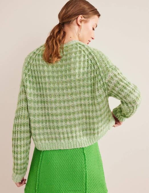 Boden vêtements marne verte femmes pull duveteux à larges côtes LB2X2072