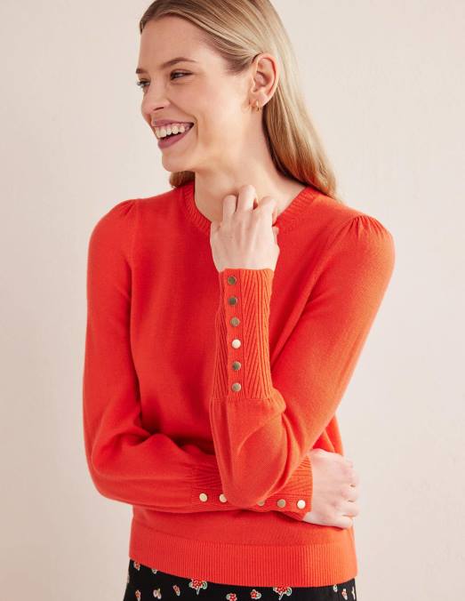 Boden vêtements melon écrasé femmes pull en mérinos à poignets boutonnés LB2X2071