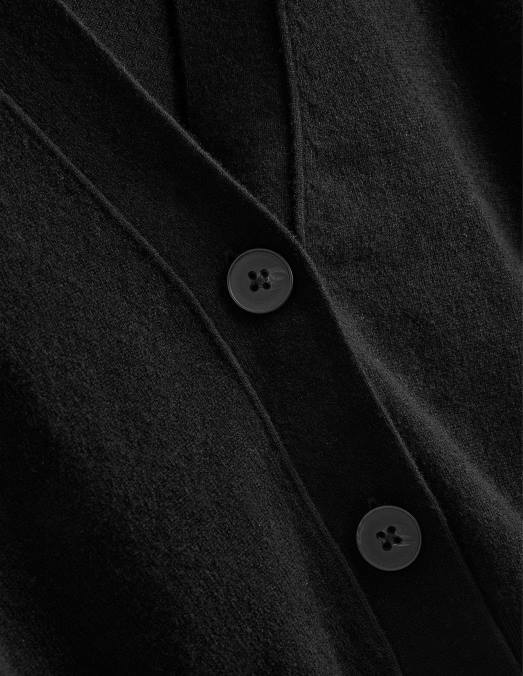 Boden vêtements noir femmes cardigan court en V en cachemire LB2X2466