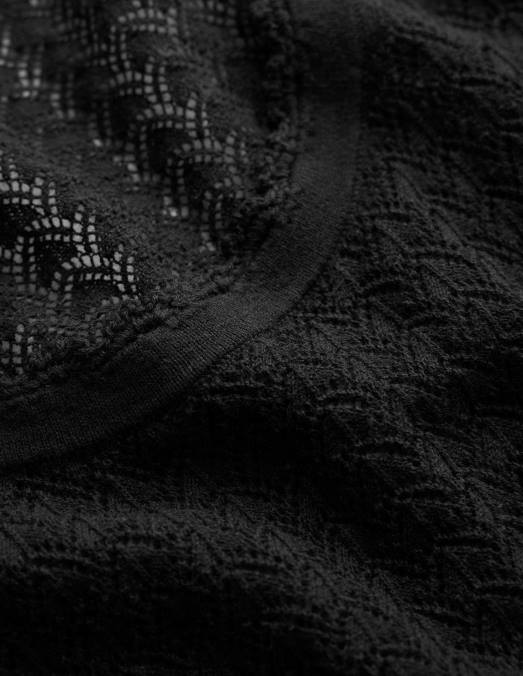 Boden vêtements noir femmes débardeur en maille pointelle LB2X1583