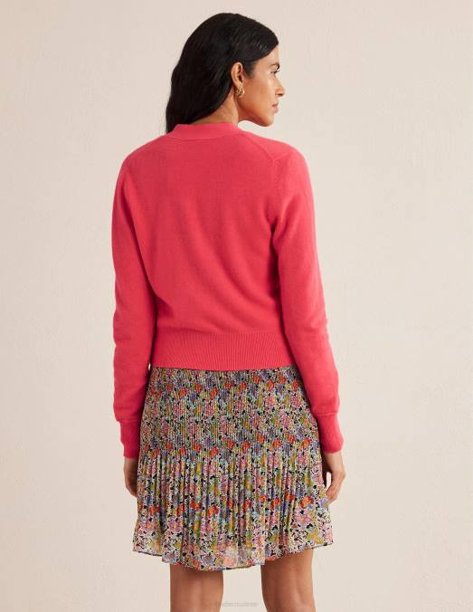 Boden vêtements pastèque brillante femmes cardigan col v en cachemire LB2X1983