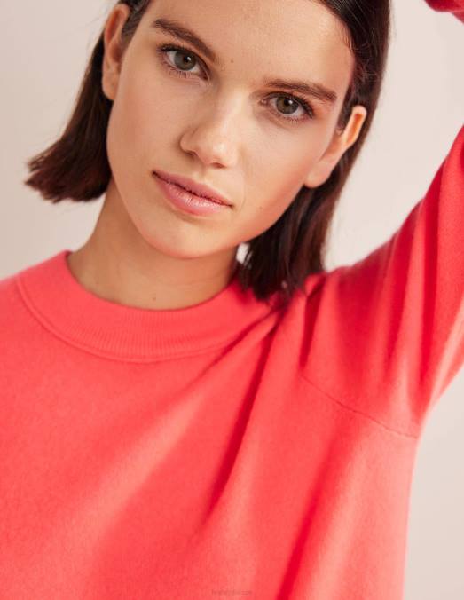 Boden vêtements pastèque brillante femmes pull en cachemire à épaules bouffantes LB2X1738