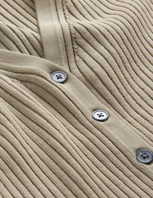 Boden vêtements pierre femmes cardigan côtelé court à col large LB2X1859