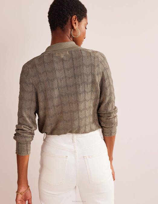 Boden vêtements pierre métallique femmes chemise de plage tricotée LB2X617