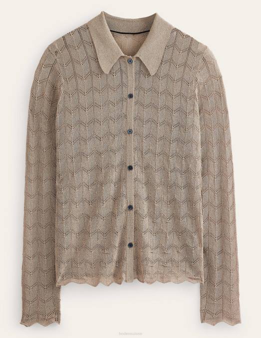 Boden vêtements pierre métallique femmes chemise de plage tricotée LB2X617