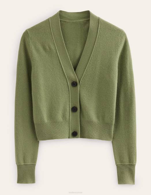 Boden vêtements pierre verte femmes cardigan col v en cachemire LB2X1838