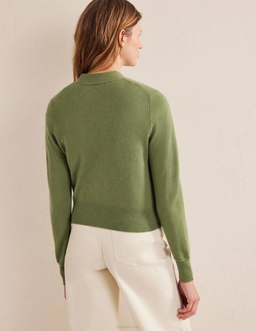 Boden vêtements pierre verte femmes cardigan col v en cachemire LB2X1838