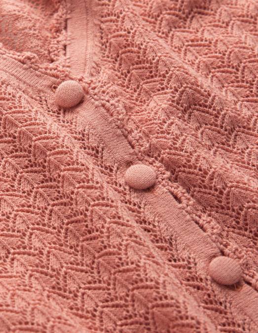 Boden vêtements rose femmes cardigan court en pointelle LB2X1282