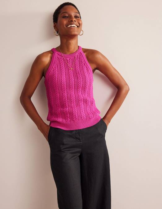 Boden vêtements rose phlox femmes débardeur tricoté en maille LB2X623