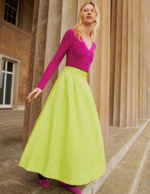 Boden vêtements rose violette femmes cardigan côtelé court en mérinos LB2X2133