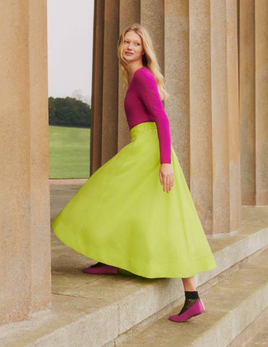 Boden vêtements rose violette femmes cardigan côtelé court en mérinos LB2X2133