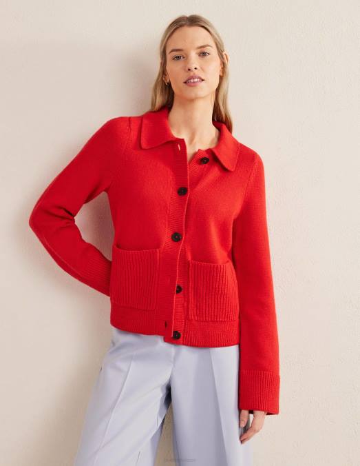 Boden vêtements rouge à haut risque femmes cardigan à col LB2X2214