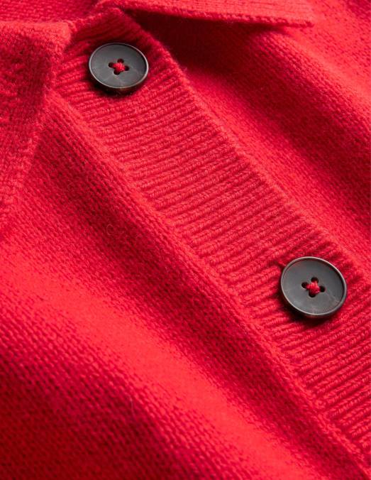 Boden vêtements rouge à haut risque femmes cardigan à col LB2X2214
