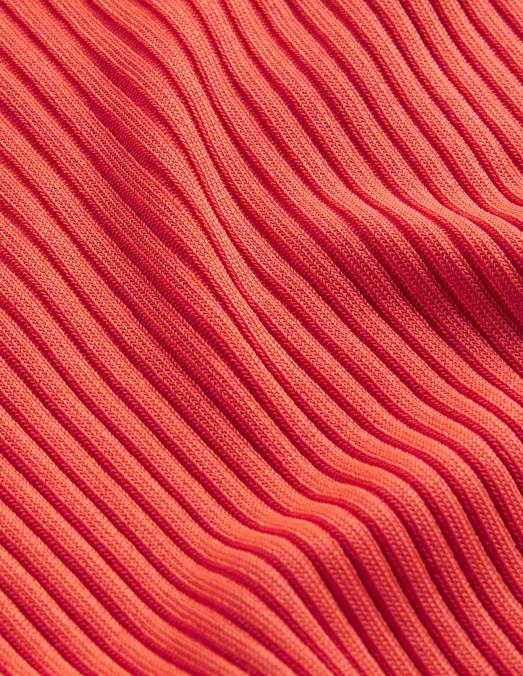 Boden vêtements rouge vermillon femmes pull côtelé à col bateau LB2X1723