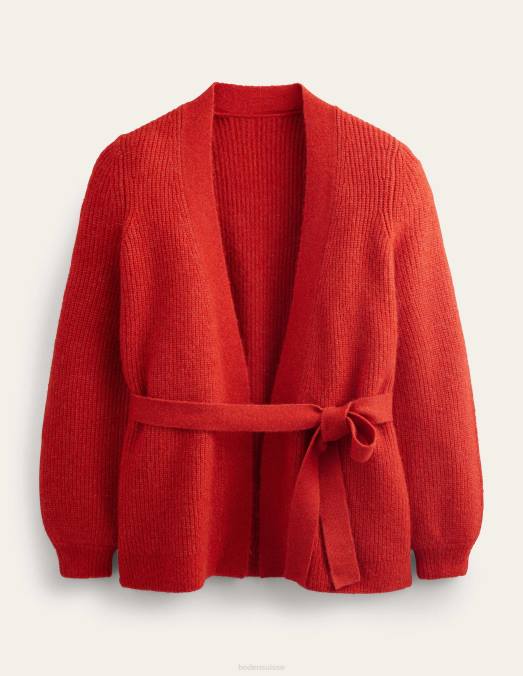 Boden vêtements tomate femmes cardigan duveteux à ceinture LB2X2103