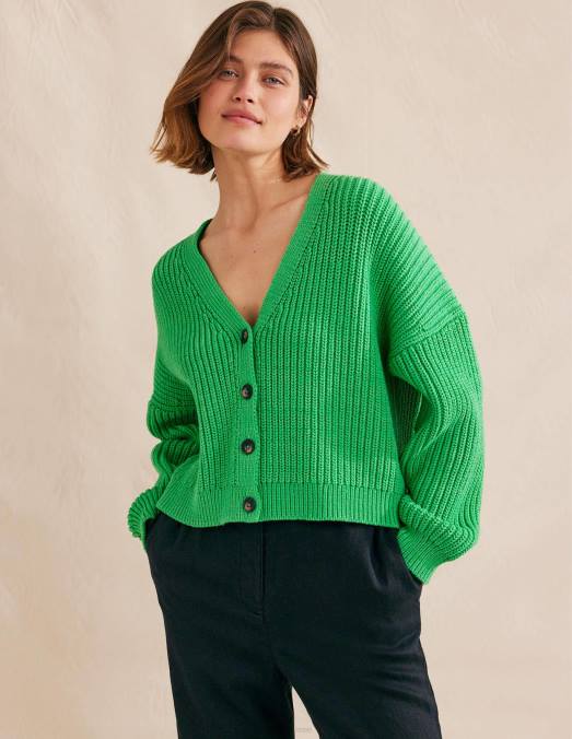 Boden vêtements vert clair femmes cardigan côtelé oversize LB2X2086