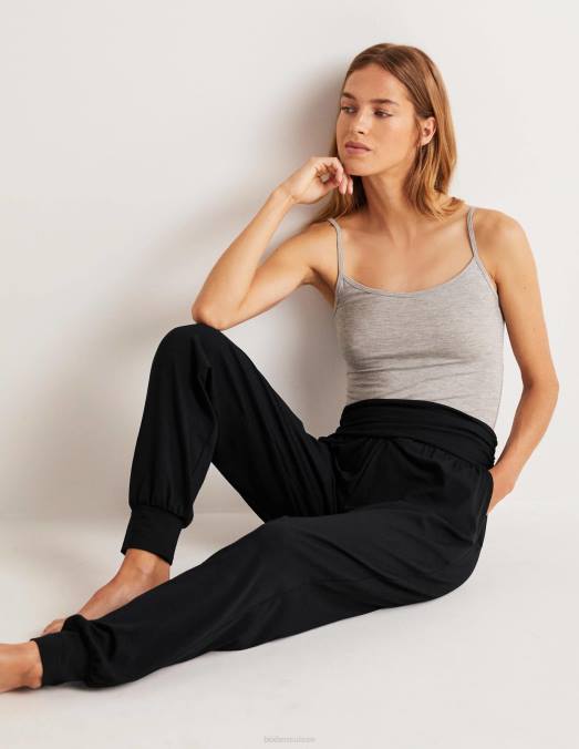Boden vêtements noir femmes pantalon de jogging en jersey sarouel LB2X681