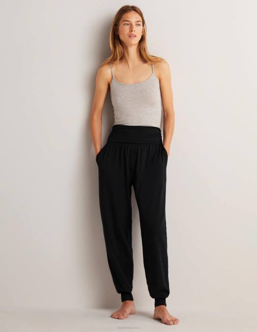 Boden vêtements noir femmes pantalon de jogging en jersey sarouel LB2X681
