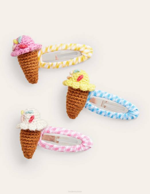 Boden accessoire glaces vichy filles Lot de 3 pinces à cheveux LB2X2676