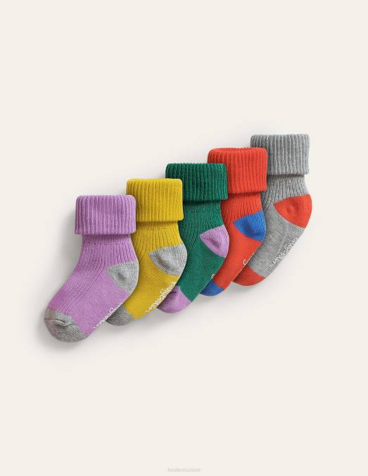 Boden accessoire multi-côtes filles boîte à chaussettes, paquet de 5 LB2X2734