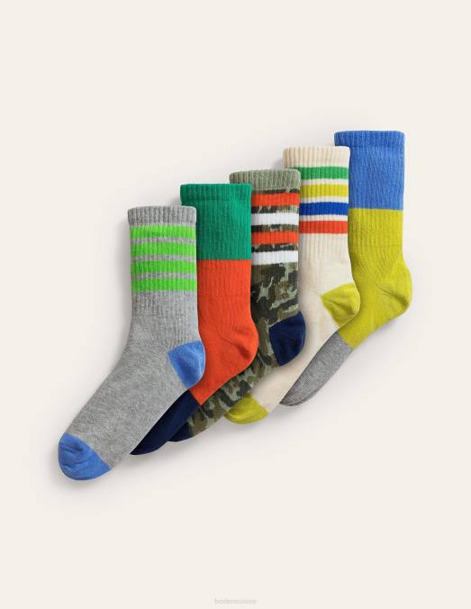 Boden accessoire slogan multiple filles boîte à chaussettes, paquet de 5 LB2X2705