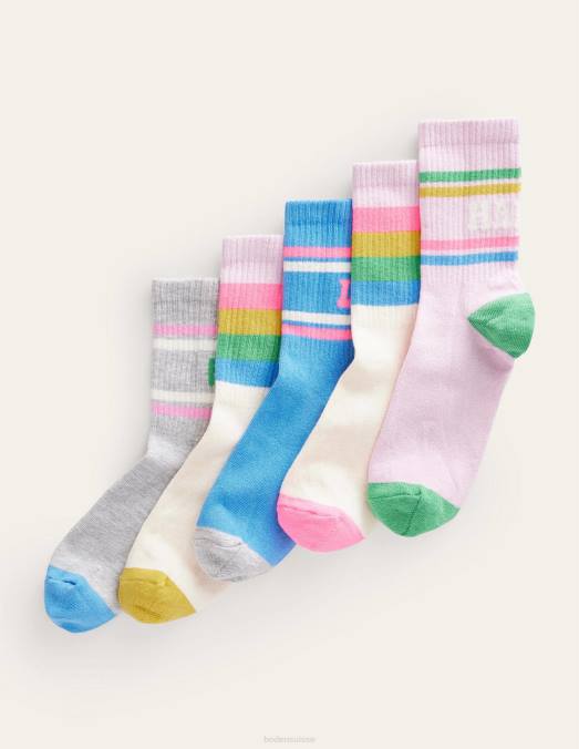 Boden accessoire slogan multiple filles boîte à chaussettes, paquet de 5 LB2X2767