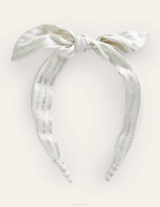 Boden accessoire bande métallique argentée filles bandeau à nœud LB2X2711