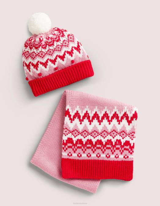 Boden accessoire rose filles ensemble bonnet et écharpe Fair Isle LB2X2729