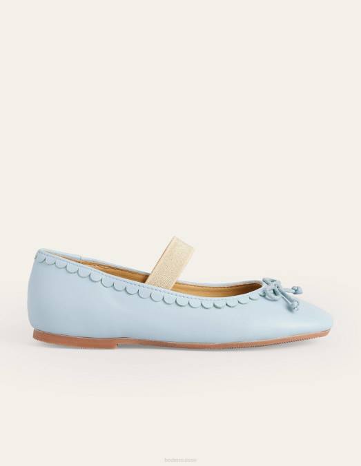 Boden chaussure bleu provençal filles ballerine en cuir LB2X2674