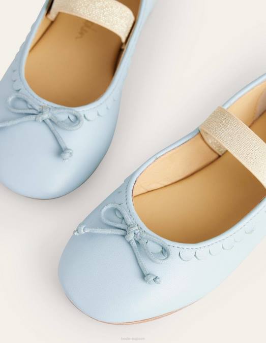 Boden chaussure bleu provençal filles ballerine en cuir LB2X2674