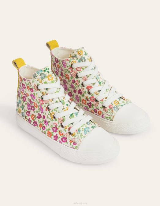Boden chaussure rose fleurie filles hauts sommets LB2X2672