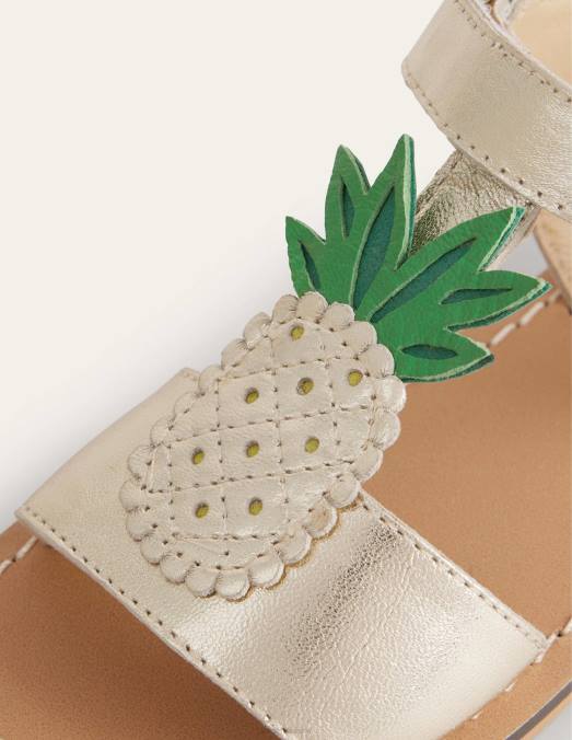 Boden chaussure ananas métallisé doré filles sandales de nouveauté LB2X2652