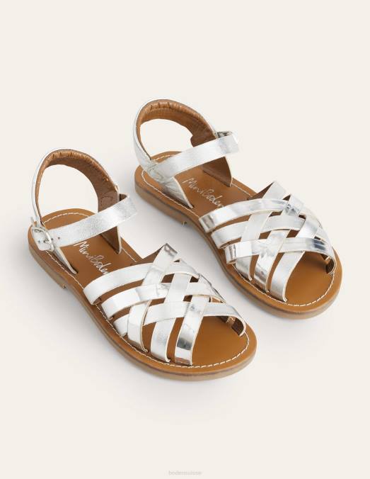 Boden chaussure argent métallique filles sandales à lanières LB2X2764