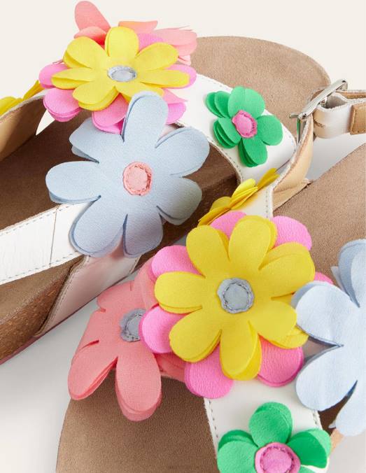 Boden chaussure blanc filles sandales croisées LB2X2774