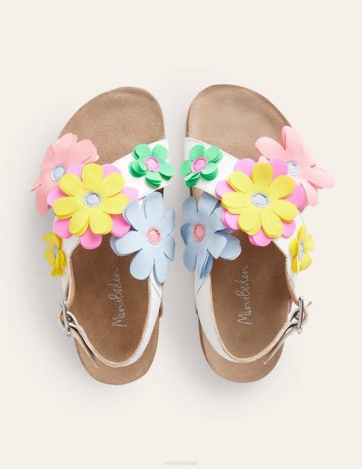 Boden chaussure blanc filles sandales croisées LB2X2774