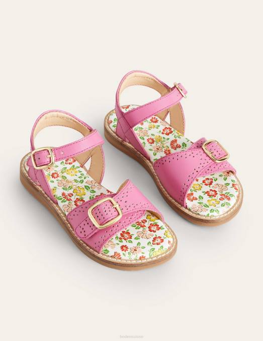 Boden chaussure rose filles sandales à boucle en cuir LB2X2773